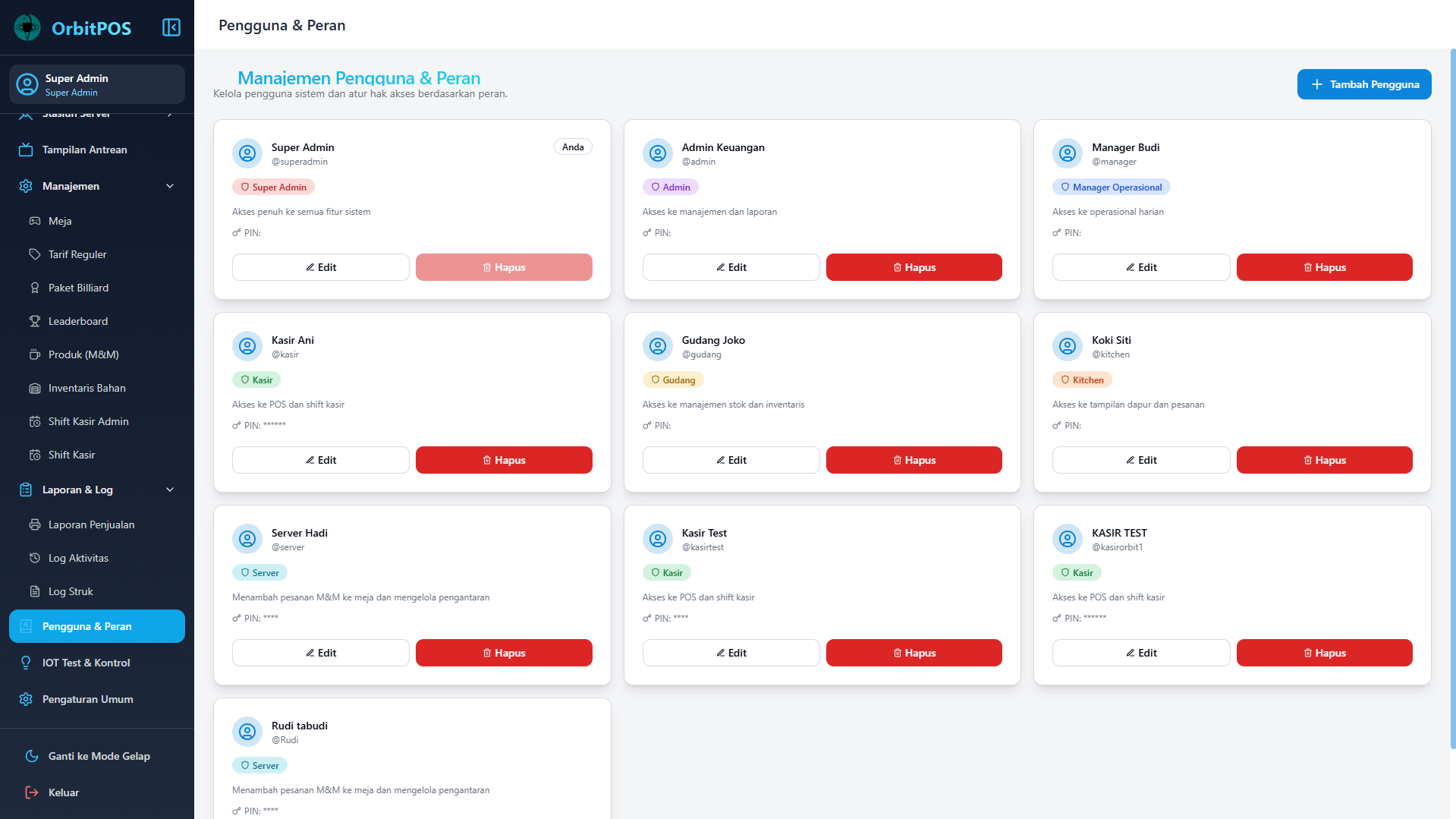User Management Interface